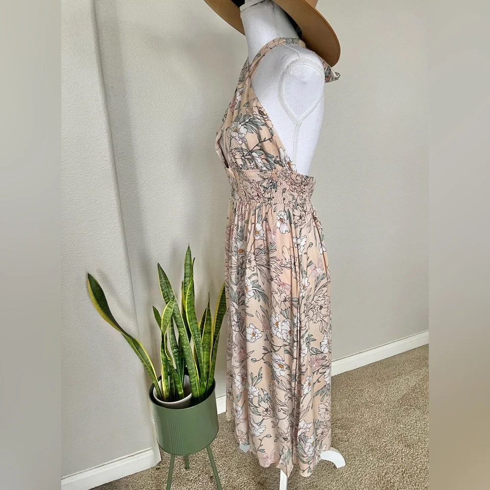 NWT - Vacation Summer Floral Halter Neck Dress - Picture 6 of 11